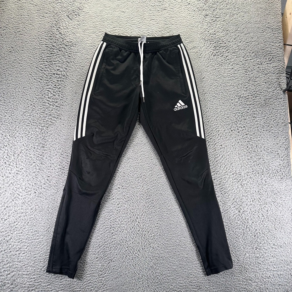 Adidas Pants Men's S Black‎ 3 Stripe Track Tapered Running Sports Performance